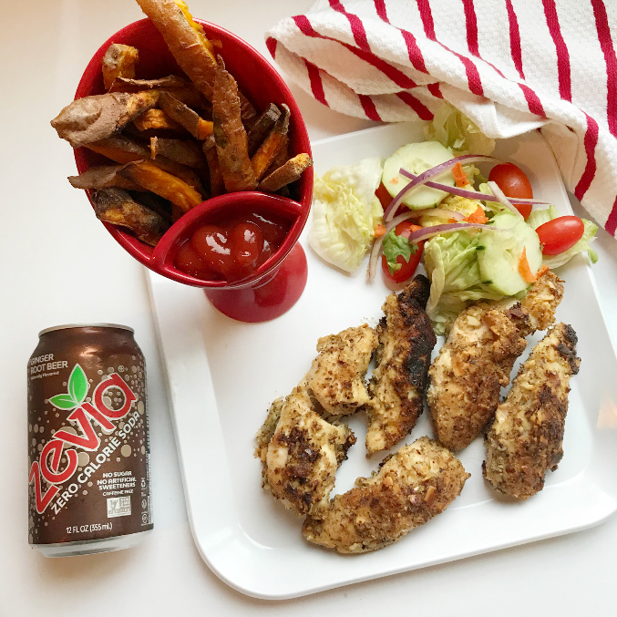 Almond crusted chicken fingers