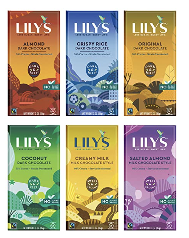 low carb sweets 6 different types of lilys chocolate